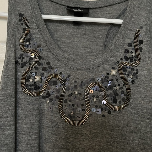 Mossimo beaded gray tank top - Picture 2 of 3